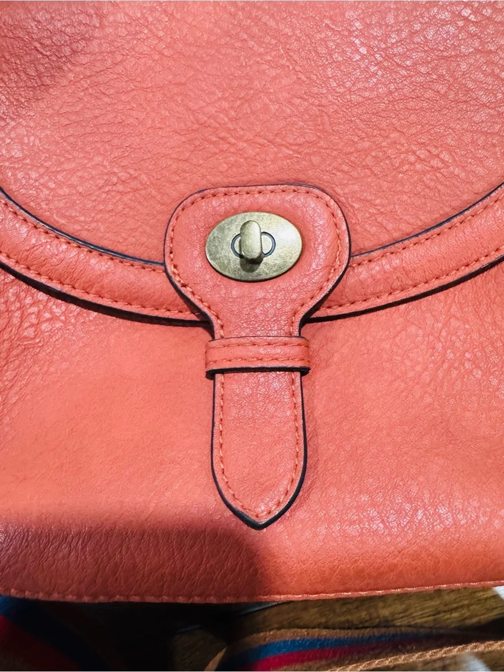 Universal Thread Burnt Orange Crossbody with Rainbow Strap